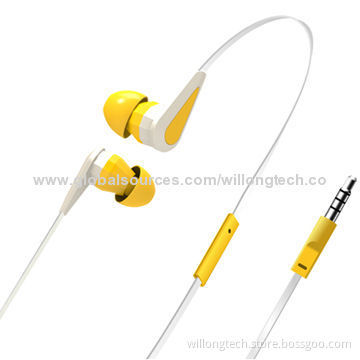 Mini In-ear Flat Cable Earphones for Answering Phone Calls with Microphone